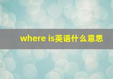 where is英语什么意思